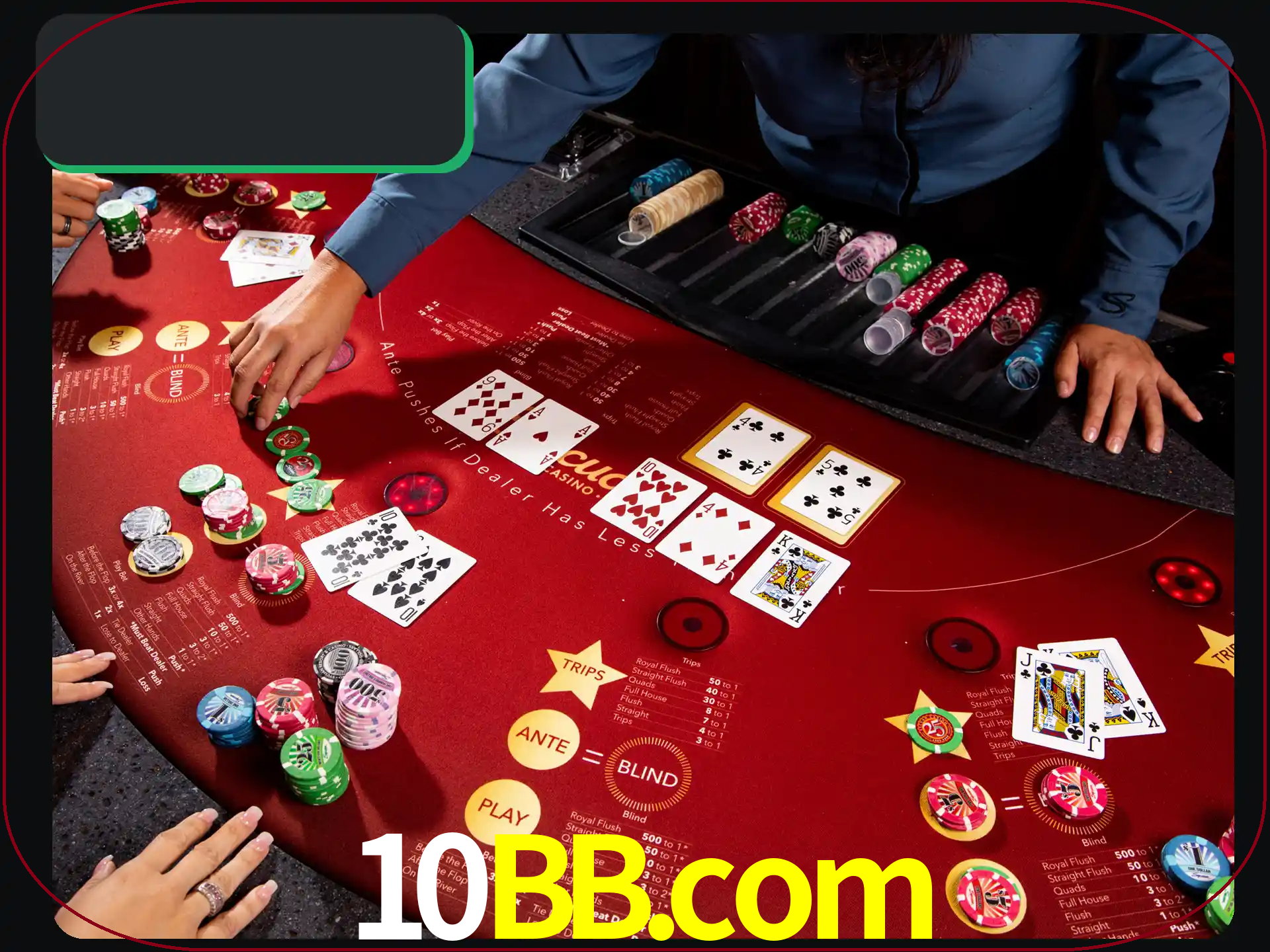 Jogue pôquer com pessoas reais em uma mesa.