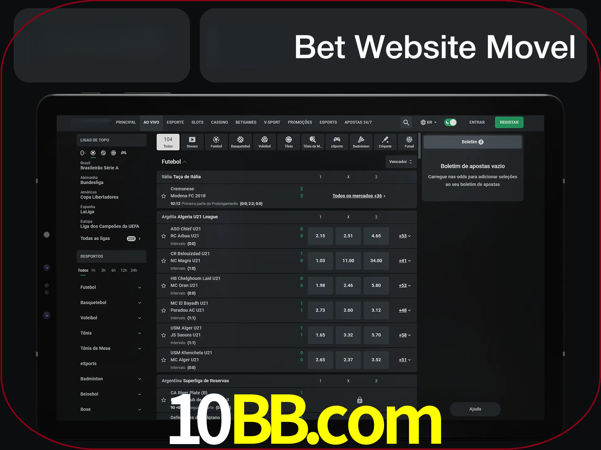 Use nosso website em qualquer dispositivo.