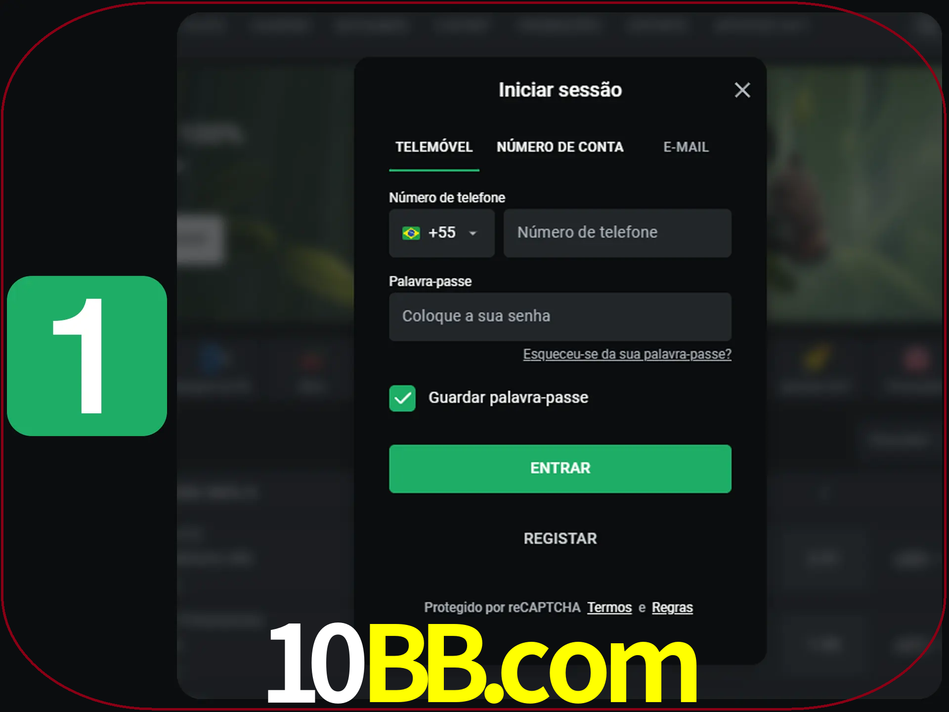 Clique no botão Entrar.